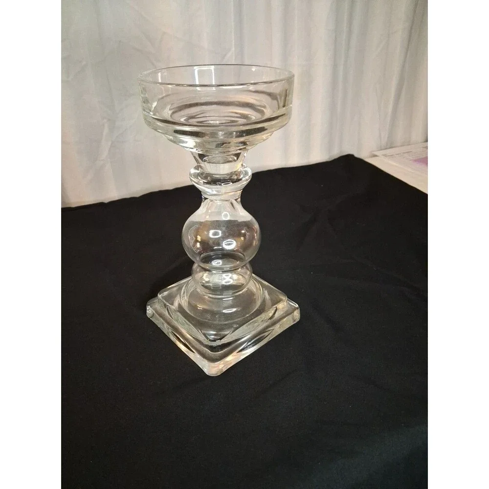 Candle Holder, Crystal Clear Glass 8
